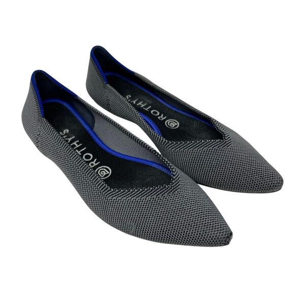 Rothy's Gray Pointed Toe Washable Flats 6.5 - Picture 1 of 7